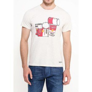 Pepe Jeans pánské smetanové tričko Cans